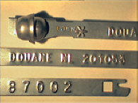 Goedgekeurde stalen bandverzegeling met numeriek identificatiekenmerk 201053