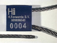 Cable Lock Seal met als identificatiekenmerk H.Ferwerda B.V. 009696040
