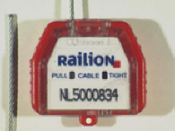 Goedgekeurde stalen kabelverzegeling met alfanumeriek identificatiekenmerk RAILION