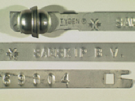 Goedgekeurde stalen bandverzegeling met alfanumeriek identificatiekenmerk SAMSKIP B.V.