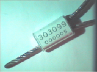 Goedgekeurde stalen kabelverzegeling met numeriek identificatiekenmerk 303099