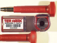 Goedgekeurde bolt seal met alfanumeriek identificatiekenmerk TER HAAK WAREHOUSING & LOGISTICS + barcode