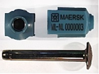 Goedgekeurde bolt seal Bolt CS III met als identificatiekenmerk Logo Maersk