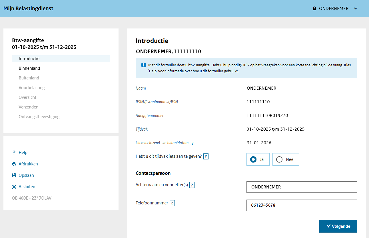 Schermafbeelding Introductie Btw-aangifte Mijn Belastingdienst Zakelijk