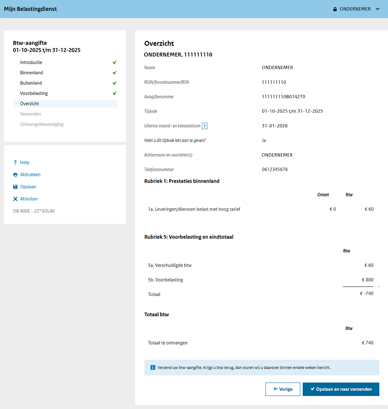 Schermafbeelding Overzicht Btw-aangifte Mijn Belastingdienst Zakelijk